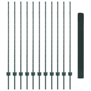 Συρματόπλεγμα με Στυλίς 25 x 1,4 μ PVC-Επικαλυμμένο Ατσάλι