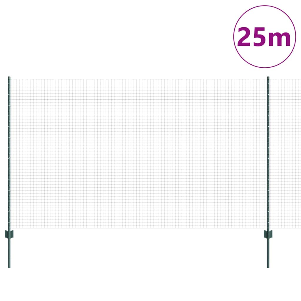 Συρματόπλεγμα με Στυλίς 25 x 1,4 μ PVC-Επικαλυμμένο Ατσάλι