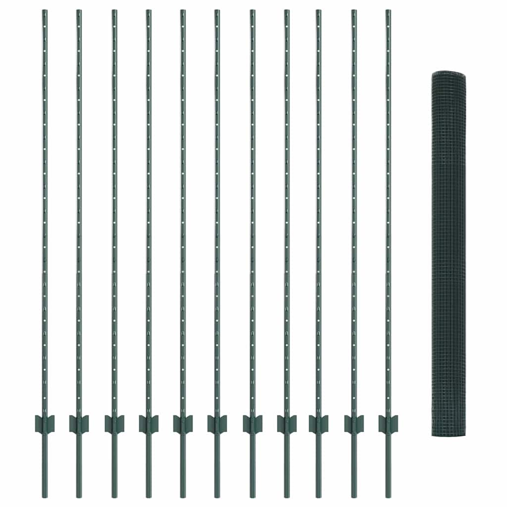 Τεντώτο με στήριγμα Πράσινο 1,5 x 25 m Ατσάλι