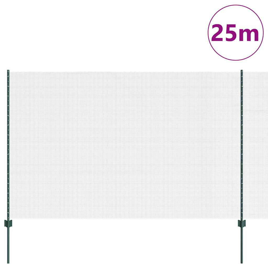 Συρματόπλεγμα με Στυλίς 25 x 1,6 μ PVC-Επικαλυμμένο Ατσάλι