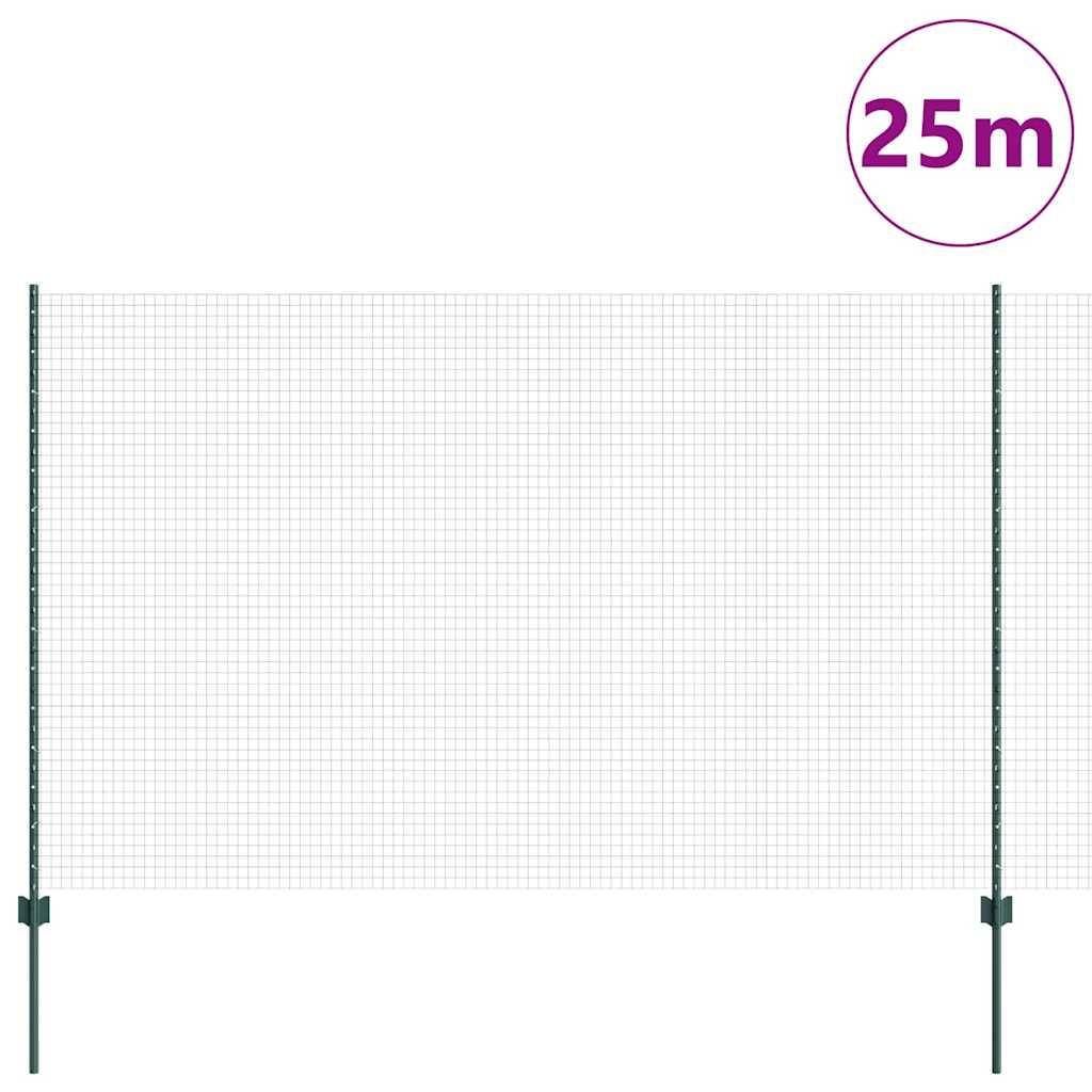 Συρματόπλεγμα με Στυλίς 25 x 1,6 μ PVC-Επικαλυμμένο Ατσάλι