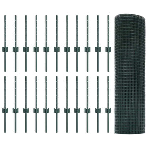 Συρματόπλεγμα με Στυλίς 50 x 0,4 μ PVC-Επικαλυμμένο Ατσάλι