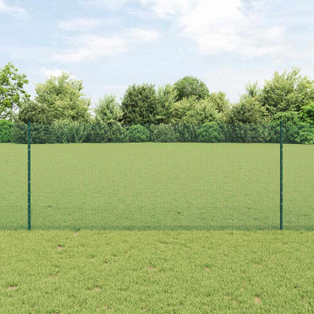 Σιδερένιο πλέγμα με στήλη 50 x 1 m PVC-Επικαλυμμένο Ατσάλι