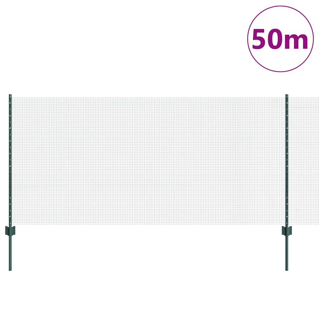 Σιδερένιο πλέγμα με στήλη 50 x 1 m PVC-Επικαλυμμένο Ατσάλι
