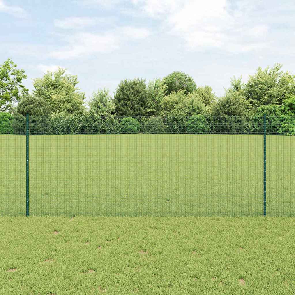 Σιδερένιο πλέγμα με στήλη 50 x 1 m PVC-Επικαλυμμένο Ατσάλι