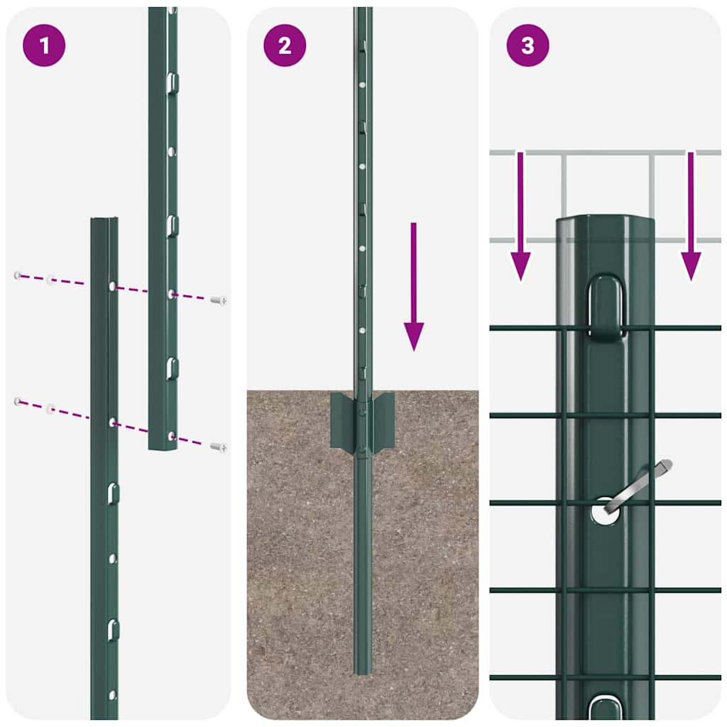 Τεντώτο με στήριγμα Πράσινο 1 x 50 m Χάλυβας και PVC