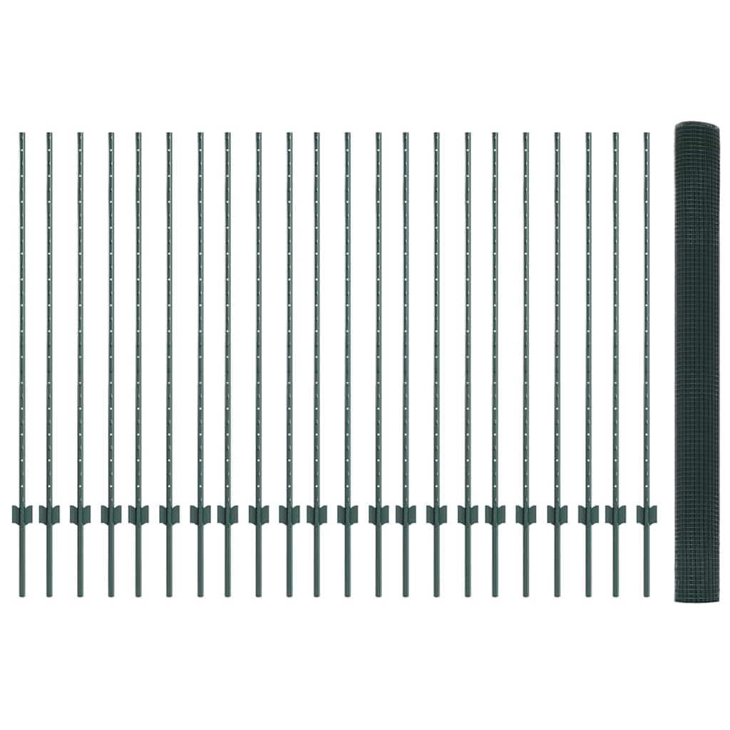 Σιδερένιο πλέγμα με στήλη 50 x 1,4 μ PVC-Επικαλυμμένο Ατσάλι