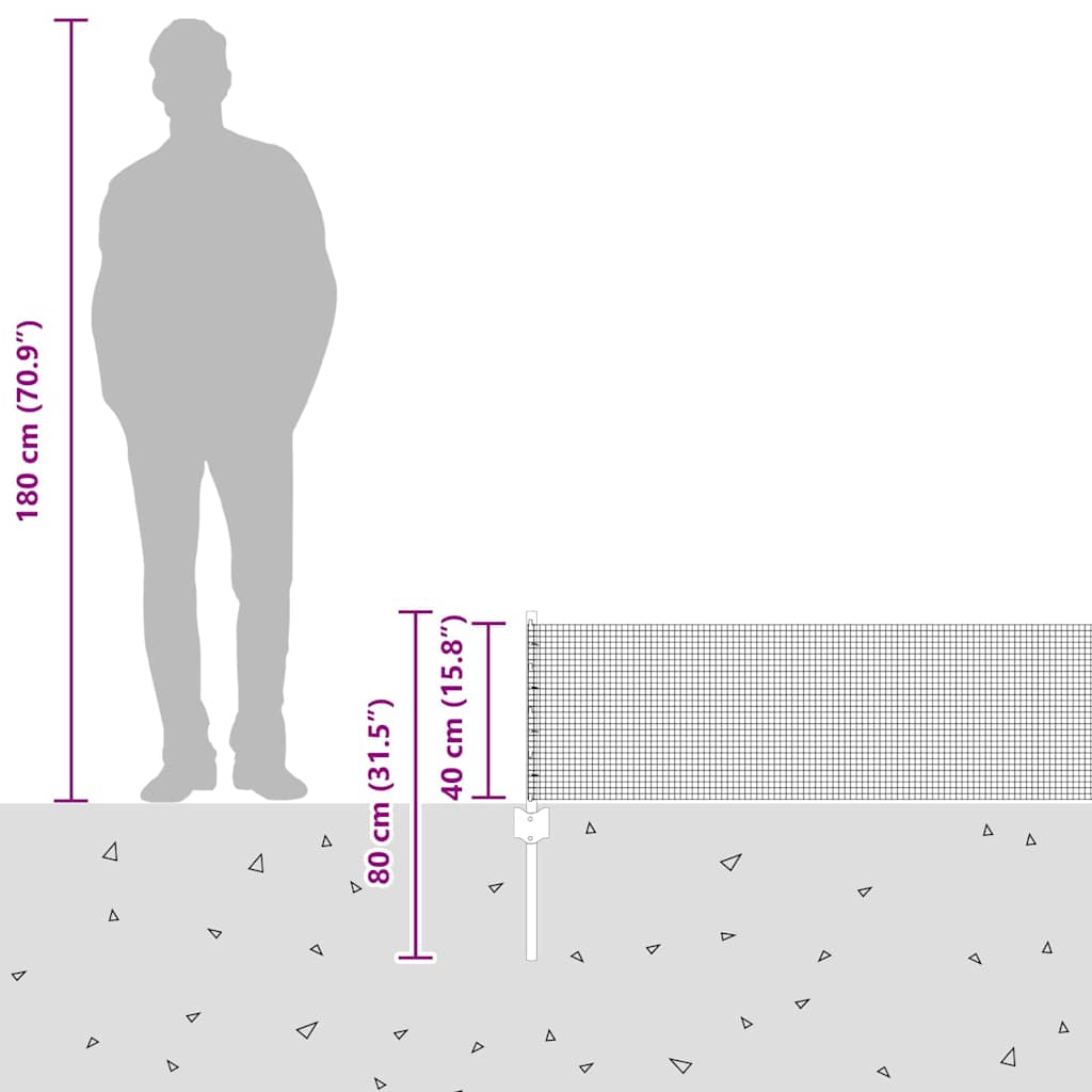 Τεντώτο με στήριγμα Γκρι 0,4 x 10 μ Χάλυβας και PVC - Pakobazaar