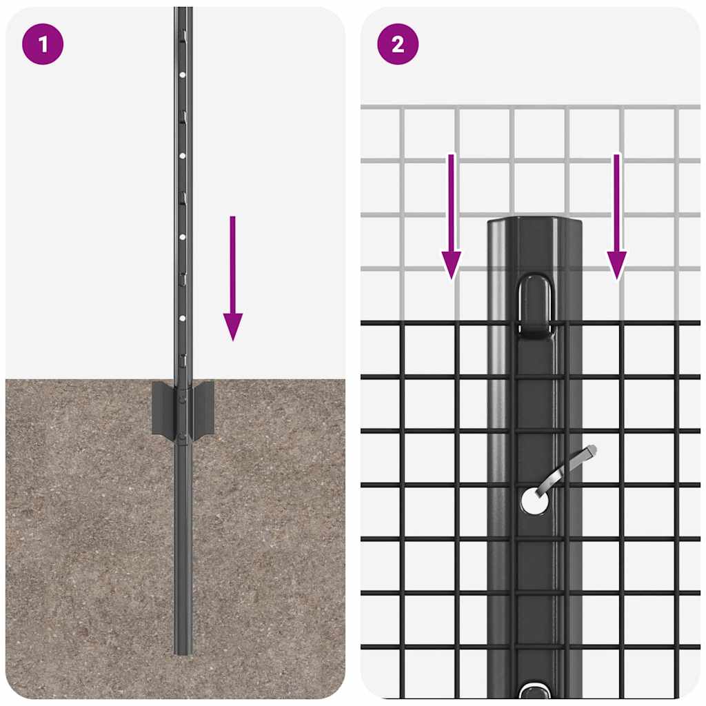 Τεντώτο με στήριγμα Γκρι 0,4 x 10 μ Χάλυβας και PVC