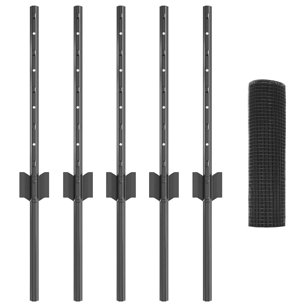 Τεντώτο με στήριγμα Γκρι 0,4 x 10 μ Χάλυβας και PVC - Pakobazaar