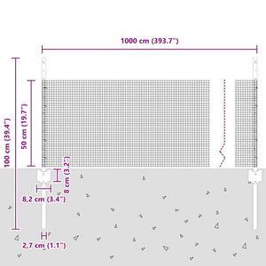 Συρματόπλεγμα με Στυλίς 10 x 0,5 m Γαλβανισμένος Χάλυβας Γκρι - Pakobazaar