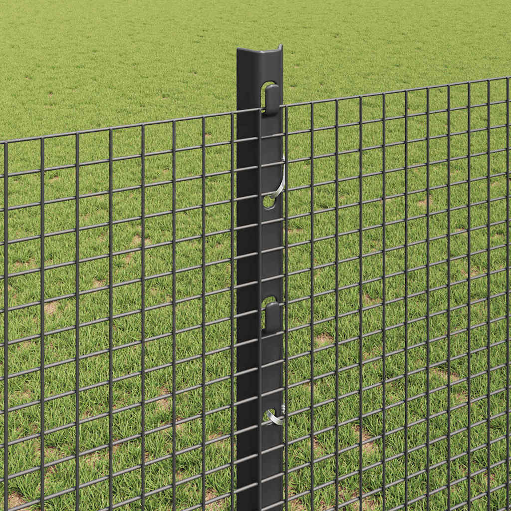 Συρματόπλεγμα με Στυλίς 10 x 1,2 μ PVC-Επικαλυμμένο Ατσάλι Γκρι