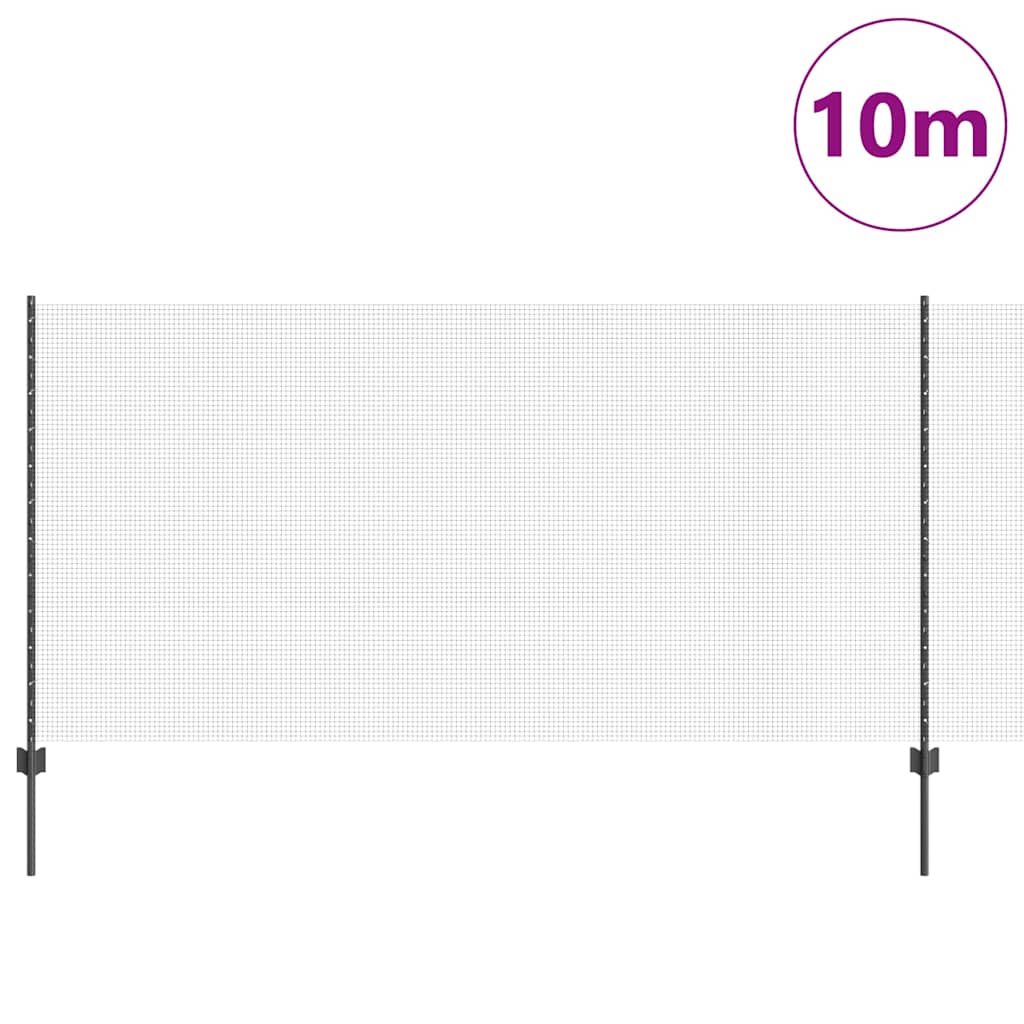 Συρματόπλεγμα με Στυλίς 10 x 1,2 μ PVC-Επικαλυμμένο Ατσάλι Γκρι