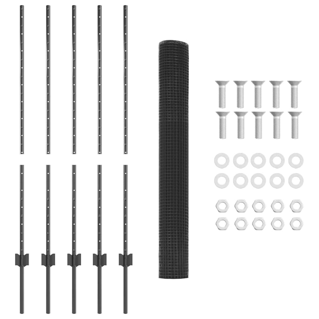 Τεντώτο με στήριγμα Γκρι 1,2 x 10 m Χάλυβας και PVC