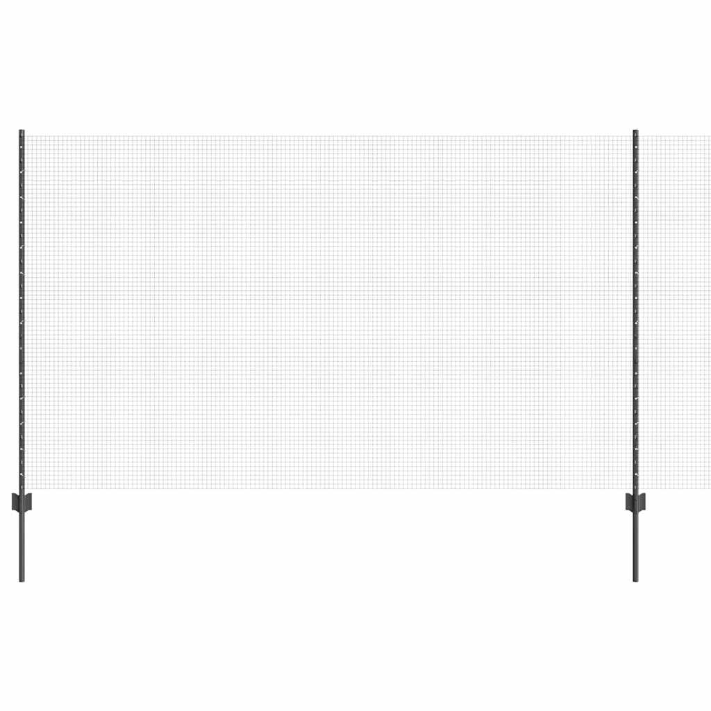 Συρματόπλεγμα με Στυλίς 10 x 1,4 μ PVC-Επικαλυμμένο Ατσάλι Γκρι