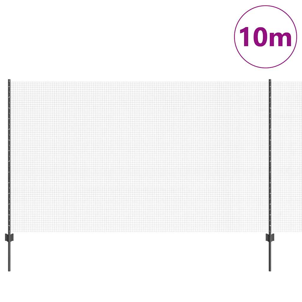 Συρματόπλεγμα με Στυλίς 10 x 1,4 μ PVC-Επικαλυμμένο Ατσάλι Γκρι
