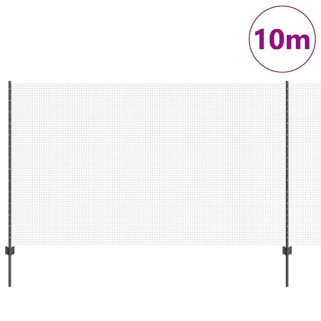 Συρματόπλεγμα με Στυλίς 10 x 1,4 μ PVC-Επικαλυμμένο Ατσάλι Γκρι