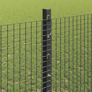 Συρματόπλεγμα με Στυλίς 25 x 1,2 μ PVC-Επικαλυμμένο Ατσάλι Γκρι