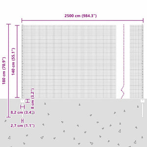 Συρματόπλεγμα με Στυλίς 25 x 1,4 μ PVC-Επικαλυμμένο Ατσάλι Γκρι