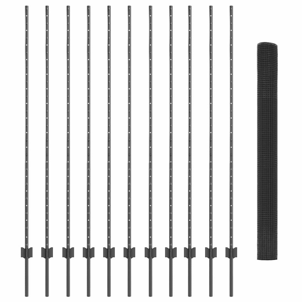 Τεντώτο με στήριγμα Γκρι 1,5 x 25 m Ατσάλι