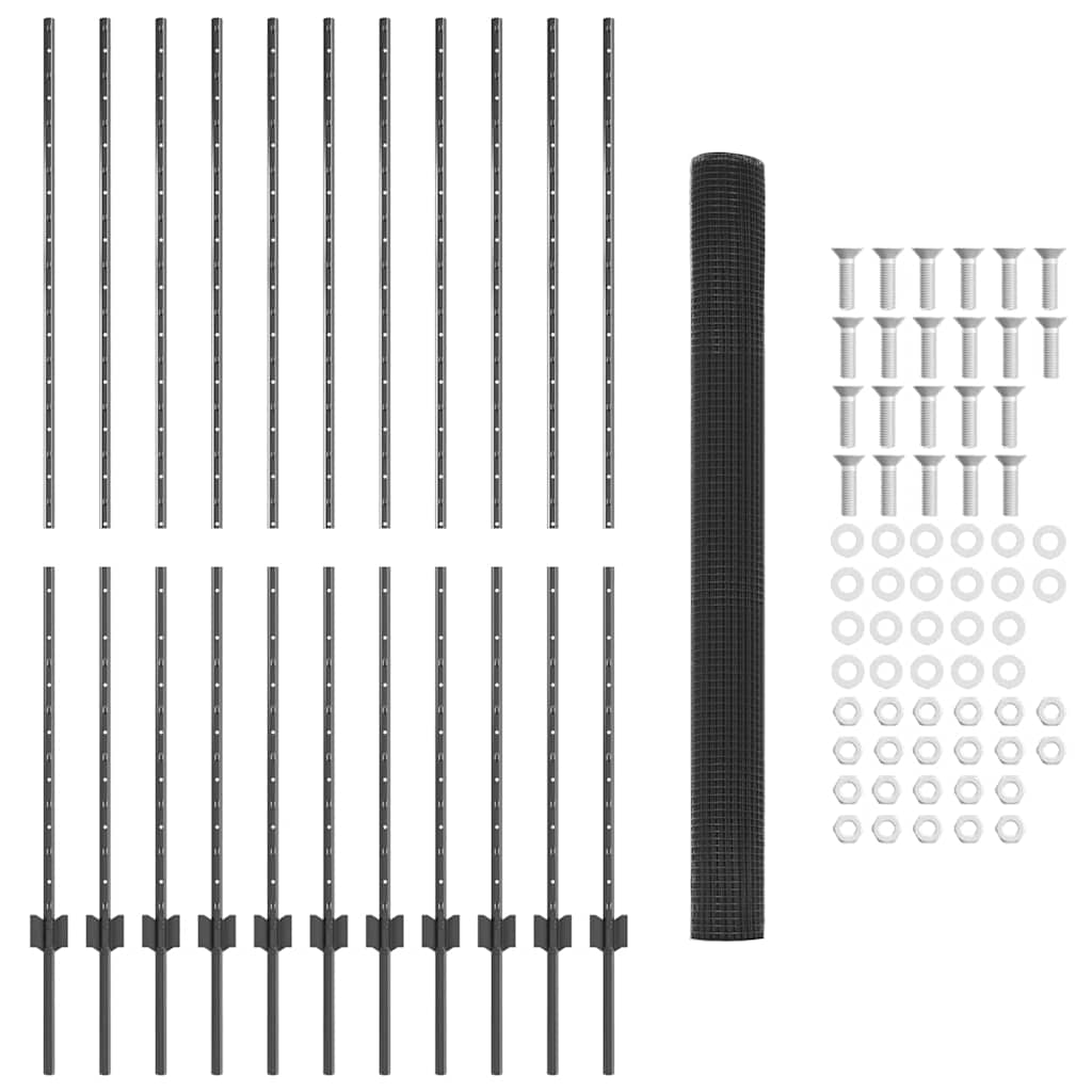 Τεντώτο με στήριγμα Γκρι 1,5 x 25 m Ατσάλι