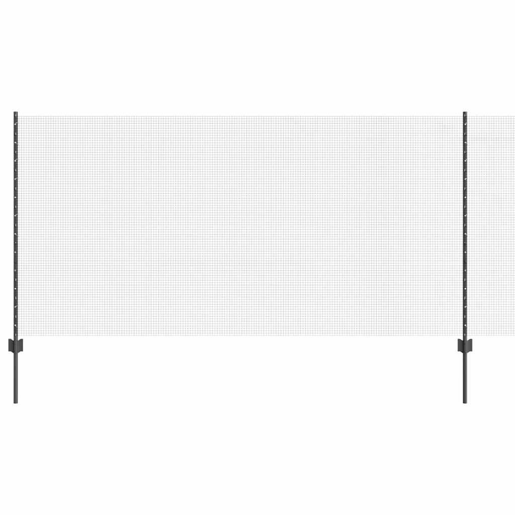 Συρματόπλεγμα με Στυλίς 50 x 1,2 m PVC-Επικαλυμμένο Ατσάλι Γκρι