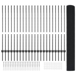 Συρματόπλεγμα με Στυλίς 50 x 1,2 m PVC-Επικαλυμμένο Ατσάλι Γκρι