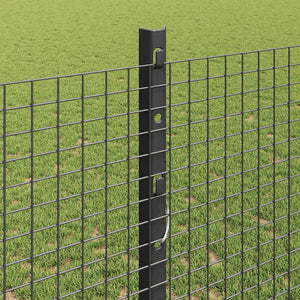 Συρματόπλεγμα με Στυλίς 50 x 1,2 m PVC-Επικαλυμμένο Ατσάλι Γκρι