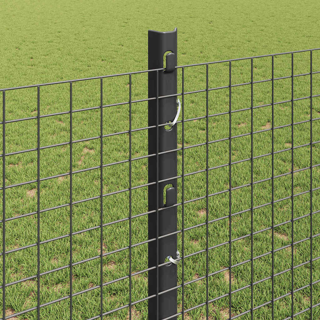 Συρματόπλεγμα με Στυλίς 50 x 1,2 m PVC-Επικαλυμμένο Ατσάλι Γκρι