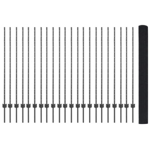 Συρματόπλεγμα με Στυλίς 50 x 1,4 μ PVC-Επικαλυμμένο Ατσάλι Γκρι