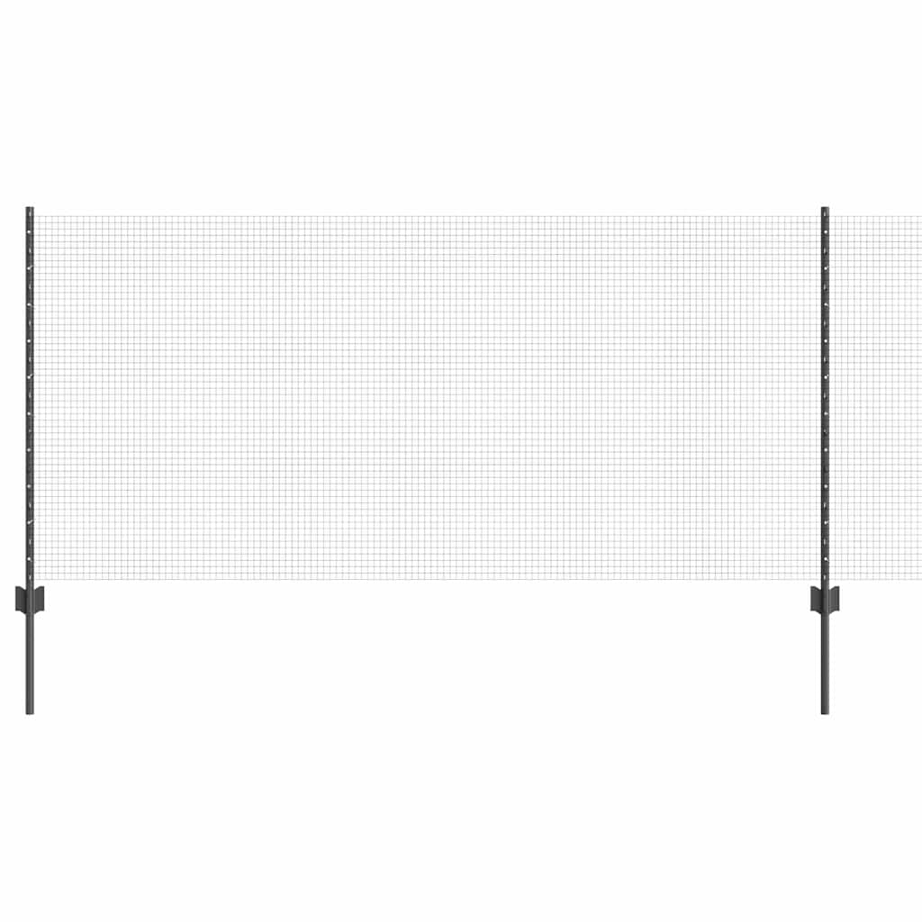 Συρματόπλεγμα με Στυλίς 100 x 1 μ PVC-Επικαλυμμένο Ατσάλι Γκρι