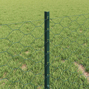 Εξαγωνική Φράχτη με Στύλο 10 x 0,4 m PVC-Επικαλυμμένο Ατσάλι