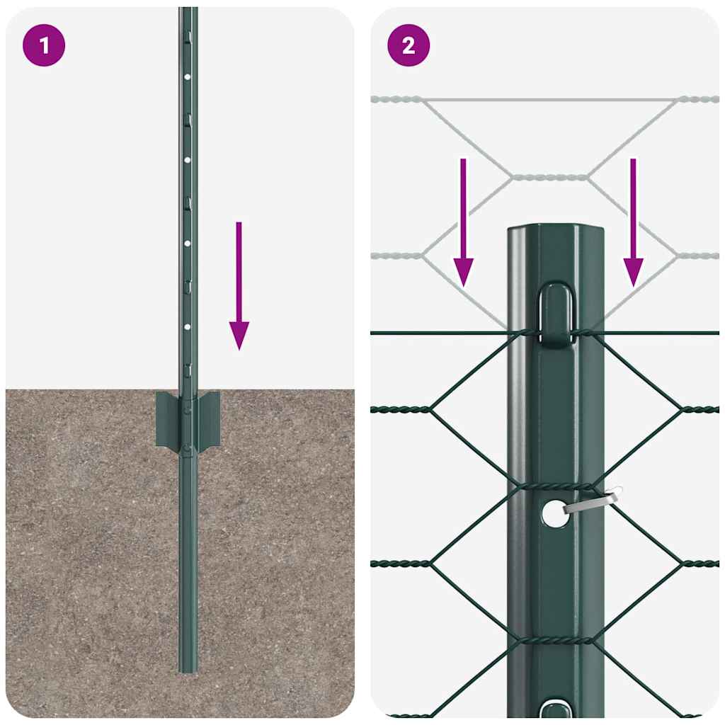 Τεντώτο με στήριγμα Πράσινο 0,4 x 10 μ Χάλυβας και PVC