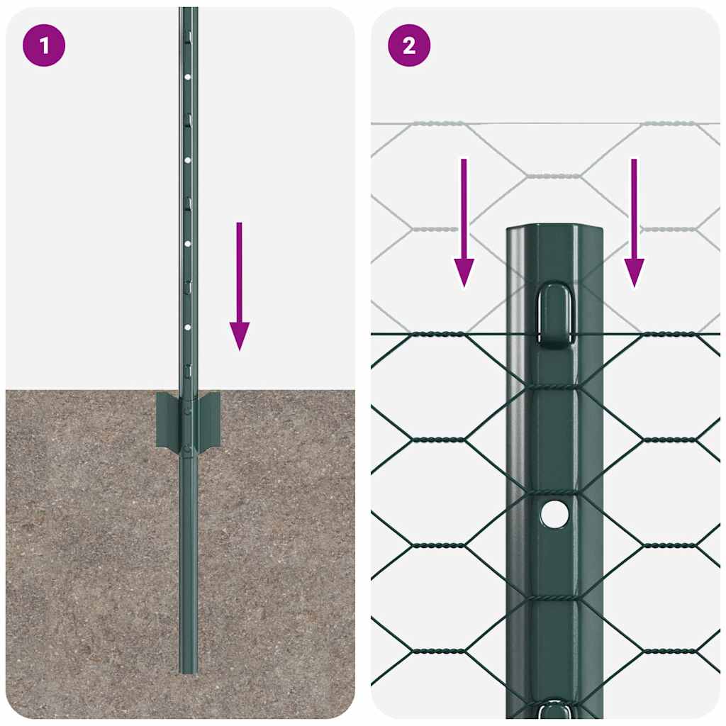 Τεντώτο με στήριγμα Πράσινο 0,5 x 10 μ. Χάλυβας και PVC - Pakobazaar