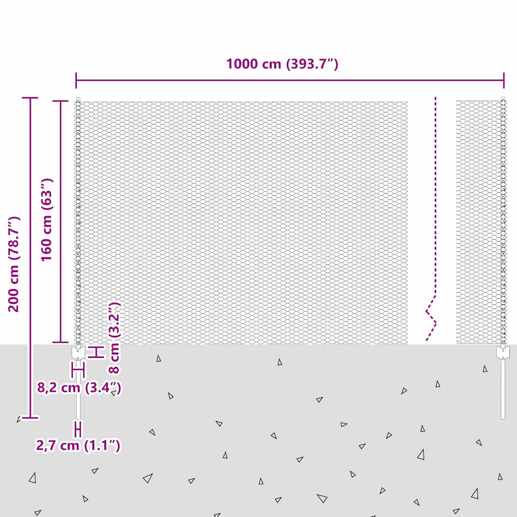 Συγκολλητός φράχτης από σύρμα 10 x 1,6 μ. (Π x Υ)