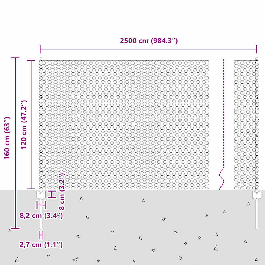 Συγκολλητός φράχτης από σύρμα 25 x 1,2 μ (Υ x Ύψος)