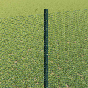 Εξαγωνική Φράχτη με Στύλο 25 x 1,4 μ PVC-Επικαλυμμένο Ατσάλι