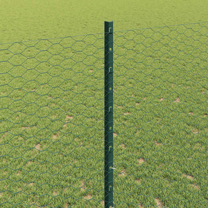 Εξαγωνική Φράχτη με Στύλο 25 x 1,4 μ PVC-Επικαλυμμένο Ατσάλι