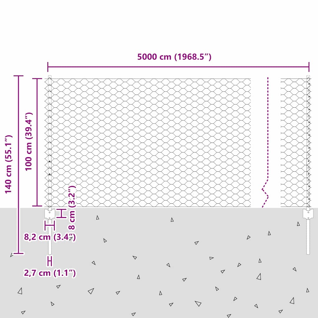 Συγκολλητός φράχτης από σύρμα 50 x 1 μ (Π x Υ)