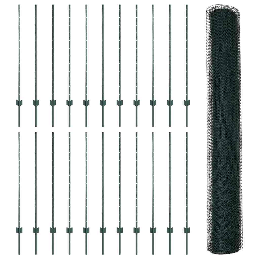 Τεντώτο με στήριγμα Πράσινο 1,2 x 50 m Χάλυβας και PVC - Pakobazaar