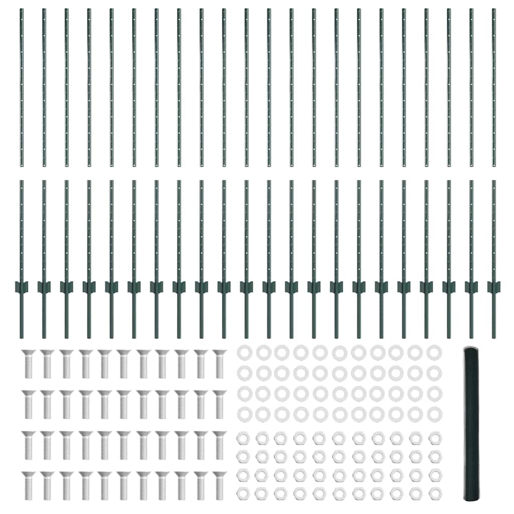 Τεντώτο με στήριγμα Πράσινο 1,4 x 50 m Χάλυβας και PVC