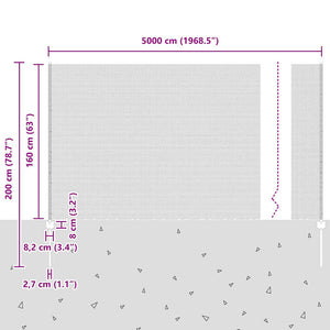 Εξαγωνική Φράχτη με Στύλο 50 x 1,6 m PVC-Επικαλυμμένο Ατσάλι