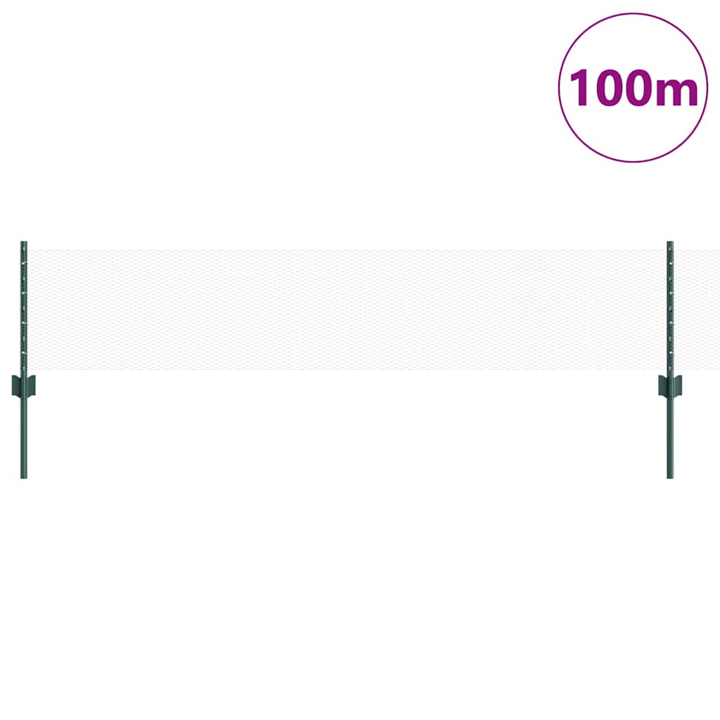 Εξαγωνική Φράχτη με Στύλο 100 x 0,4 μ. PVC-Επικαλυμμένο Ατσάλι - Pakobazaar