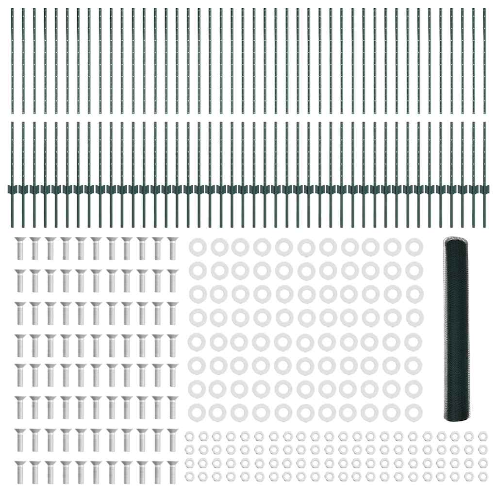 Τεντώτο με στήριγμα Πράσινο 1,2 x 100 m Χάλυβας και PVC - Pakobazaar