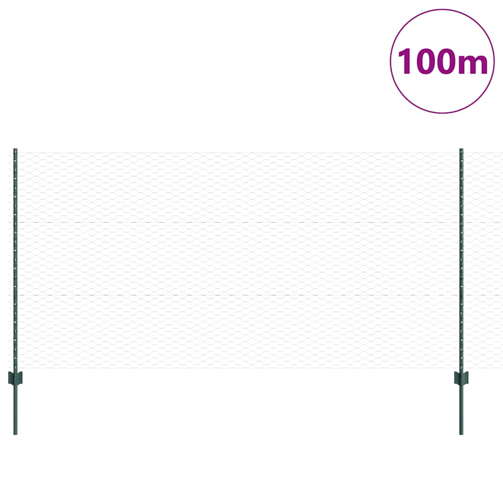 Τεντώτο με στήριγμα Πράσινο 1,2 x 100 m Χάλυβας και PVC - Pakobazaar