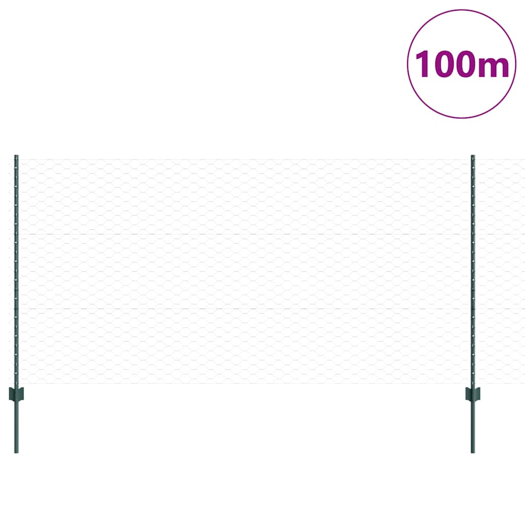 Τεντώτο με στήριγμα Πράσινο 1,2 x 100 m Χάλυβας και PVC - Pakobazaar