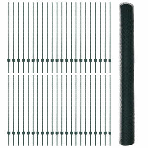 Εξαγωνική Φράχτη με Στύλο 100 x 1,4 μ PVC-Επικαλυμμένο Ατσάλι