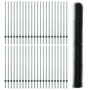 Εξαγωνική Φράχτη με Στύλο 100 x 1,4 μ PVC-Επικαλυμμένο Ατσάλι