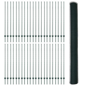 Εξαγωνική Φράχτη με Στύλο 100 x 1,5 μ PVC-Επικαλυμμένο Ατσάλι