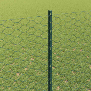 Εξαγωνική Φράχτη με Στύλο 100 x 1,5 μ PVC-Επικαλυμμένο Ατσάλι